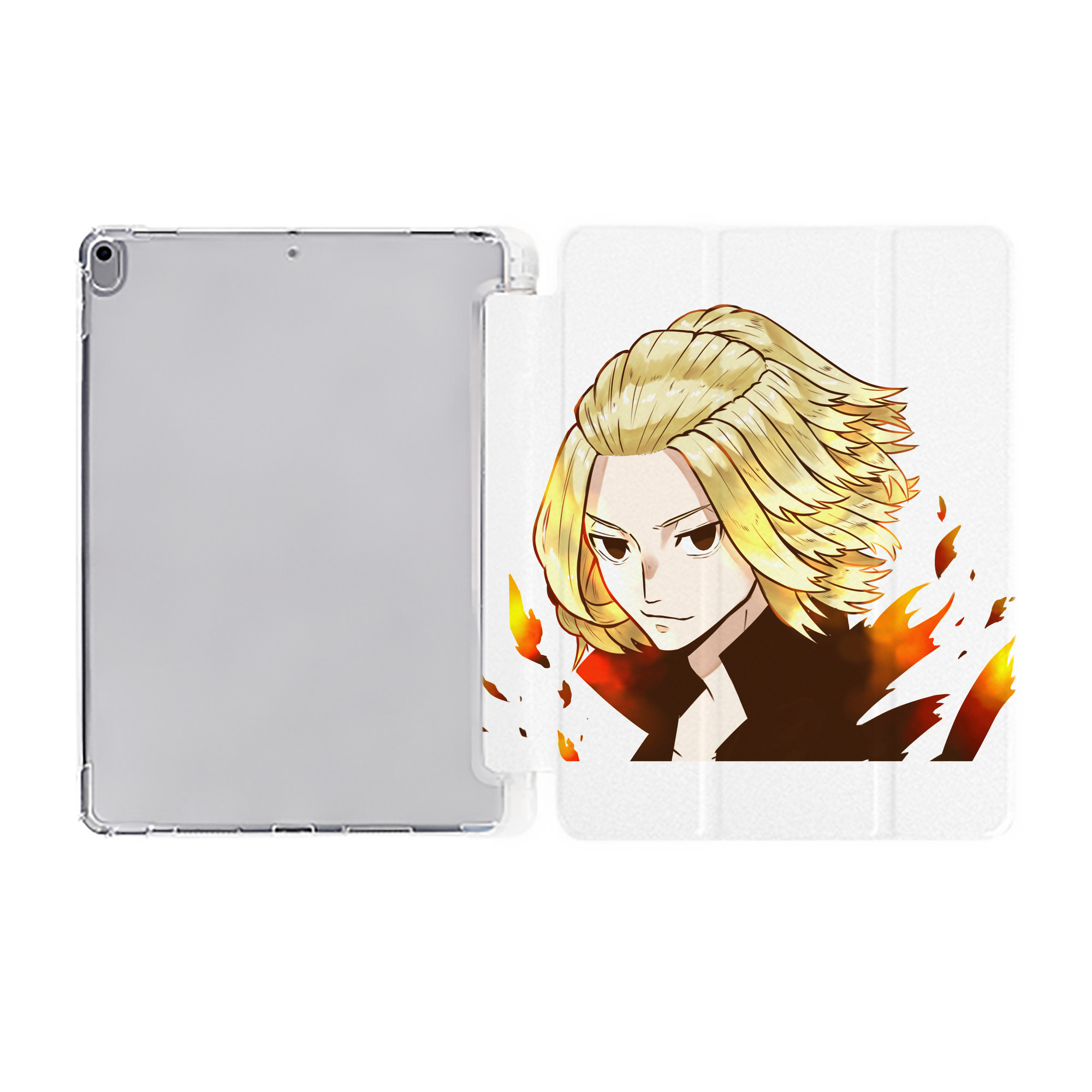 （画像用） 東京リベンジャーズ Tokyo Revengers IPad ケース ペン収納付き 三つ折りスタンド PUレザー×シリコン 対応機種9.5/10.5/10.9インチ